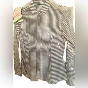United Colors of Benneton classic blue striped shirt